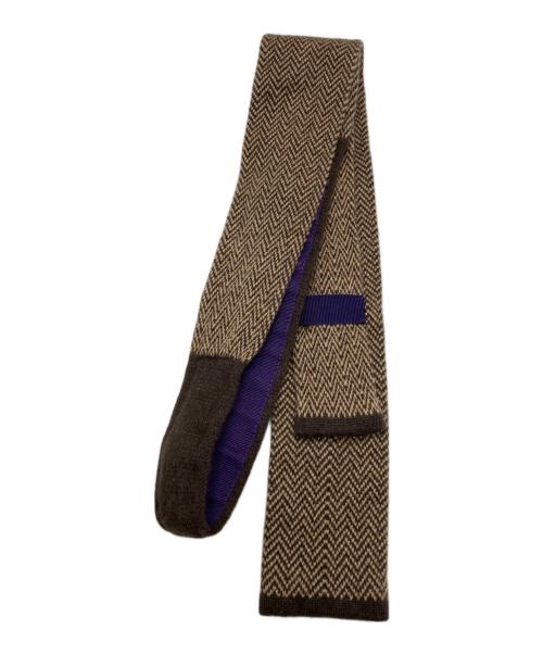RALPH LAUREN Purple Label（ラルフ ローレン パープル レーベル）RALPH LAUREN PURPLE LABEL (ラルフ ローレン パープル レーベル) カシミヤニットタイ ブラウン サイズ:サイズ表記無しの古着・服飾アイテム