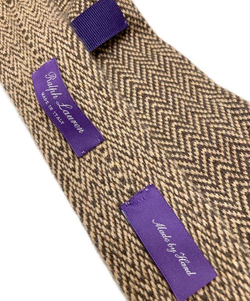 RALPH LAUREN Purple Label（ラルフ ローレン パープル レーベル）RALPH LAUREN PURPLE LABEL (ラルフ ローレン パープル レーベル) カシミヤニットタイ ブラウン サイズ:サイズ表記無しの古着・服飾アイテム
