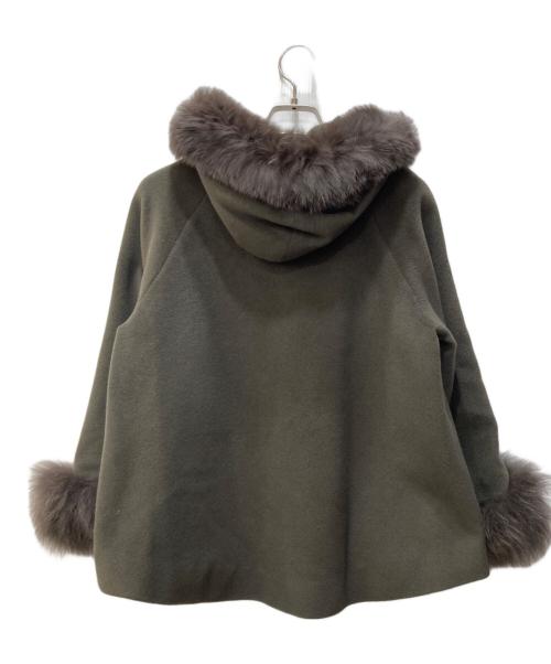 Diagram GRACE CONTINENTAL（ダイアグラム グレースコンチネンタル）Diagram GRACE CONTINENTAL (ダイアグラム グレースコンチネンタル) フォックスファーポンチョコート ブラウン サイズ:36の古着・服飾アイテム