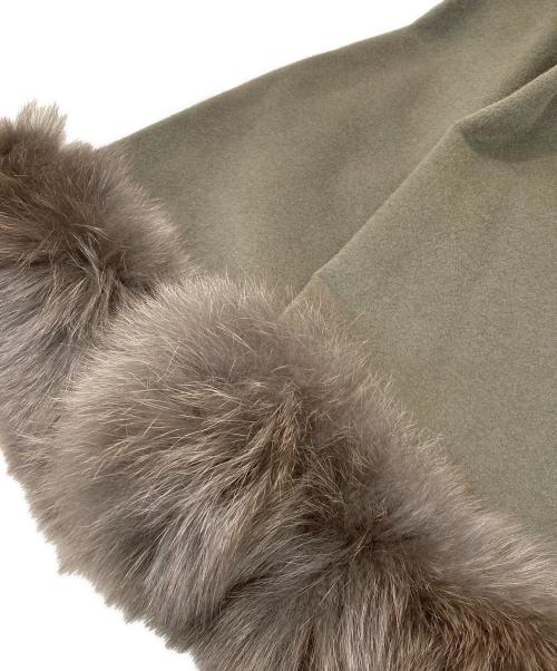 Diagram GRACE CONTINENTAL（ダイアグラム グレースコンチネンタル）Diagram GRACE CONTINENTAL (ダイアグラム グレースコンチネンタル) フォックスファーポンチョコート ブラウン サイズ:36の古着・服飾アイテム