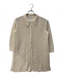 JOICEADDED（ジョイスアディッド）の古着「LACE KNITTED SHIRT」｜ベージュ