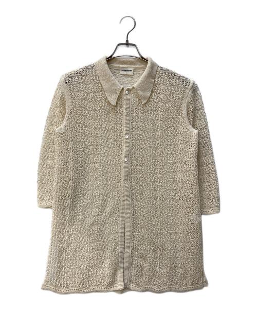 JOICEADDED（ジョイスアディッド）JOICEADDED (ジョイスアディッド) LACE KNITTED SHIRT ベージュ サイズ:サイズ表記無しの古着・服飾アイテム