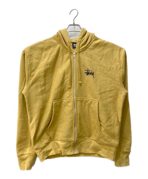 stussy（ステューシー）stussy (ステューシー) BASIC STUSSY ZIP HOODIE イエロー サイズ:Mの古着・服飾アイテム