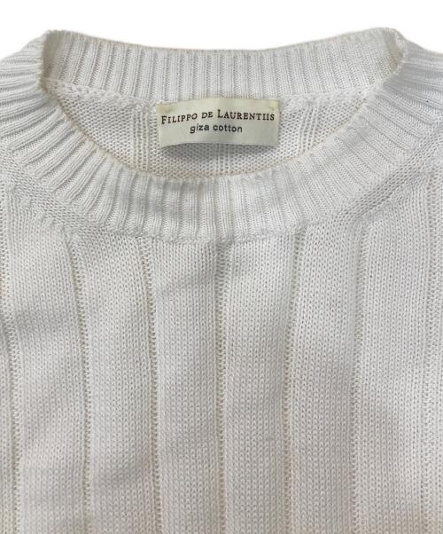 FILIPPO DE LAURENTIIS（フィリッポ・デ・ローレンティス）FILIPPO DE LAURENTIIS (フィリッポ・デ・ローレンティス) クルーネックニット ホワイト サイズ:不明の古着・服飾アイテム