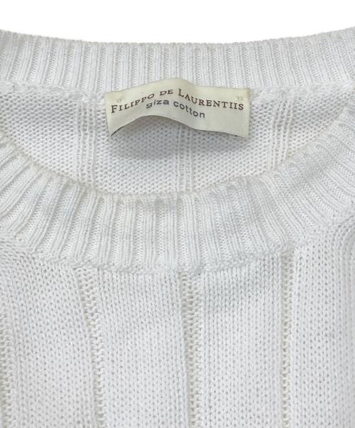 FILIPPO DE LAURENTIIS（フィリッポ・デ・ローレンティス）FILIPPO DE LAURENTIIS (フィリッポ・デ・ローレンティス) クルーネックニット ホワイト サイズ:不明の古着・服飾アイテム