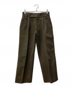 TOMORROW LANDトゥモローランド）の古着「ウールコットンキャバリーツイル ミリタリーカーゴパンツ」｜オリーブ