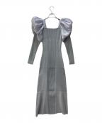 Snidelスナイデル）の古着「パフドッキングニットワンピ」｜スカイブルー