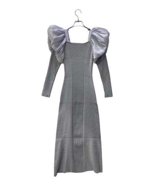 Snidel（スナイデル）Snidel (スナイデル) パフドッキングニットワンピ スカイブルー サイズ:Free 未使用品の古着・服飾アイテム