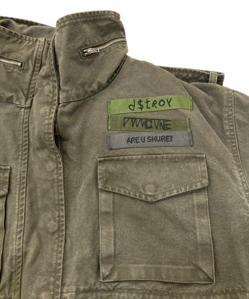 DIESEL（ディーゼル）DIESEL (ディーゼル) デニムドッキングミリタリージャケット オリーブ×インディゴ サイズ:Lの古着・服飾アイテム