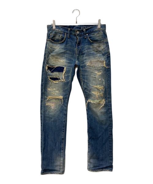 Hysteric Glamour（ヒステリックグラマー）Hysteric Glamour (ヒステリックグラマー) 再構築デニムパンツ インディゴ サイズ:W31 L32の古着・服飾アイテム