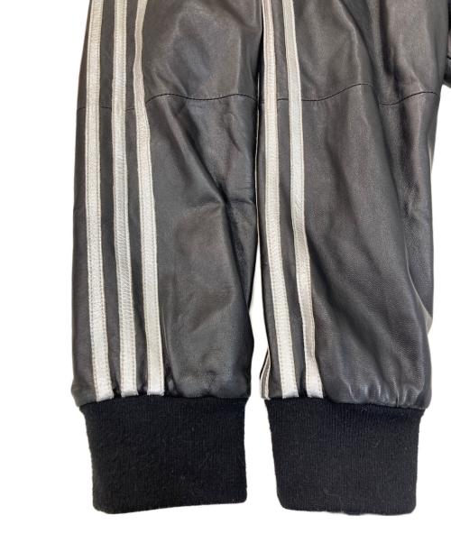 adidas Originals（アディダスオリジナル）adidas originals (アディダスオリジナル) HOODED LEATHER JACKET ブラック サイズ:Mの古着・服飾アイテム
