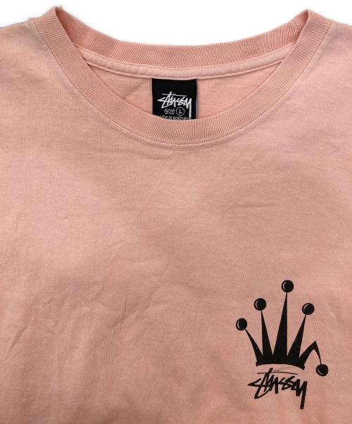 stussy（ステューシー）stussy (ステューシー) REGAL CROWN TEE ピンク サイズ:Lの古着・服飾アイテム