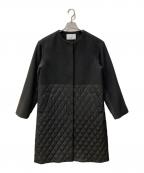 OPAQUE.CLIPオペークドットクリップ）の古着「ウールカシミヤブレンド キルティングドッキングノーカラーコート」｜ブラック