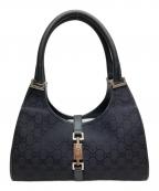 GUCCIグッチ）の古着「GGキャンバスジャッキーハンドバッグ」｜ネイビー×ブラック