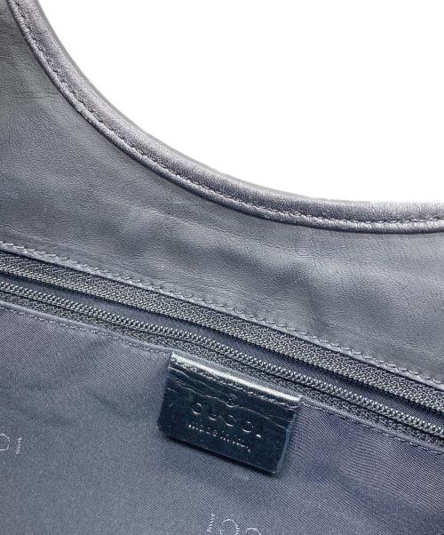 GUCCI（グッチ）GUCCI (グッチ) GGキャンバスジャッキーハンドバッグ ネイビー×ブラックの古着・服飾アイテム