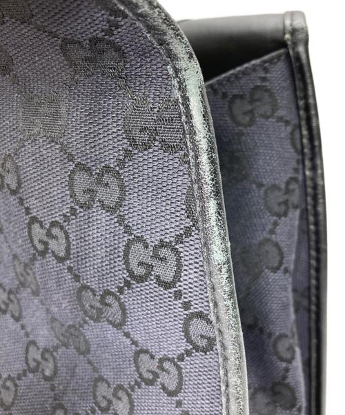 GUCCI（グッチ）GUCCI (グッチ) GGキャンバスジャッキーハンドバッグ ネイビー×ブラックの古着・服飾アイテム