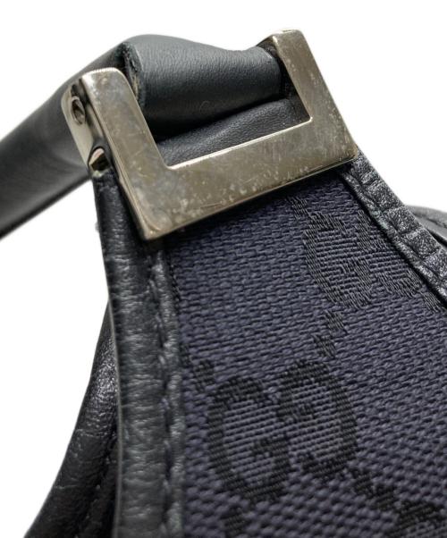 GUCCI（グッチ）GUCCI (グッチ) GGキャンバスジャッキーハンドバッグ ネイビー×ブラックの古着・服飾アイテム
