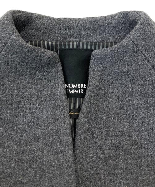 NOMBRE IMPAIR（ノンブルアンペール）NOMBRE IMPAIR (ノンブルアンペール) ノーカラーコート グレー サイズ:Freeの古着・服飾アイテム