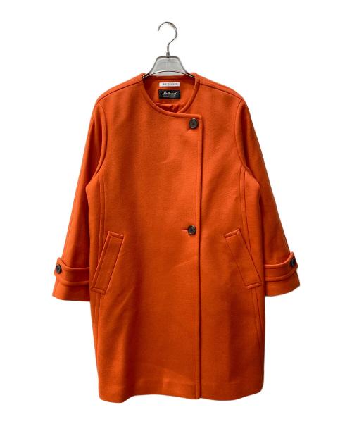 6(ROKU) BEAUTY&YOUTH（ロク ビューティーアンドユース）6(ROKU) BEAUTY&YOUTH (ロク ビューティーアンドユース) ノーカラーミドルウールコート オレンジ サイズ:Ｓの古着・服飾アイテム
