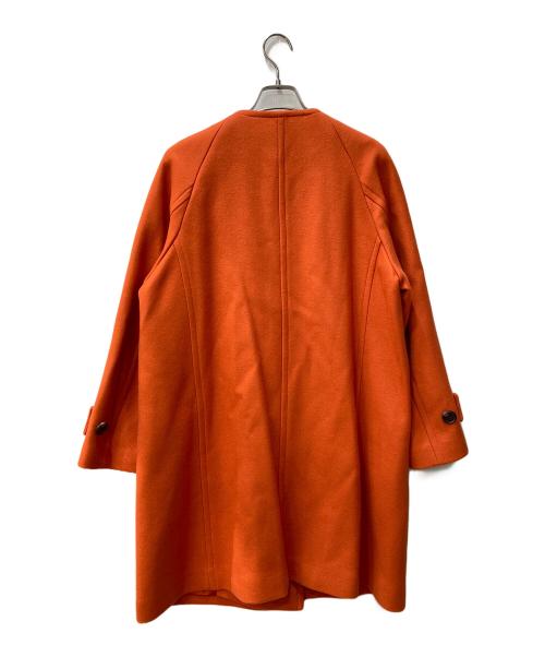 6(ROKU) BEAUTY&YOUTH（ロク ビューティーアンドユース）6(ROKU) BEAUTY&YOUTH (ロク ビューティーアンドユース) ノーカラーミドルウールコート オレンジ サイズ:Ｓの古着・服飾アイテム