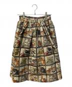 MMTSマミタス）の古着「猫ジャガードスカート」｜ベージュ