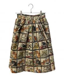 MMTS（マミタス）の古着「猫ジャガードスカート」｜ベージュ