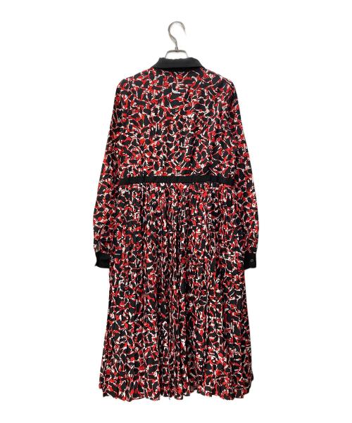 MMTS（マミタス）MMTS (マミタス) 猫カモフラージュ ボウタイ付きワンピース レッド サイズ:FREEの古着・服飾アイテム