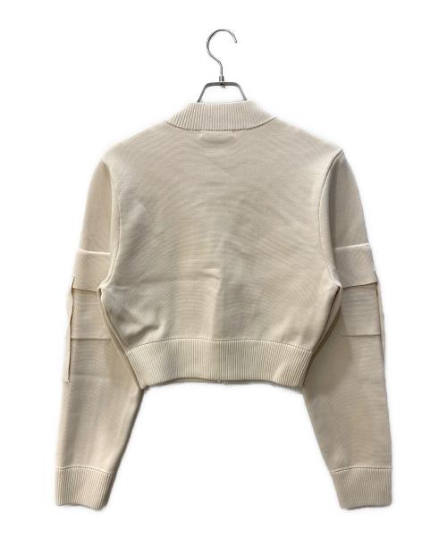 SLY（スライ）SLY (スライ) FINE TOUCH KNIT ブルゾン ベージュ サイズ:Sの古着・服飾アイテム