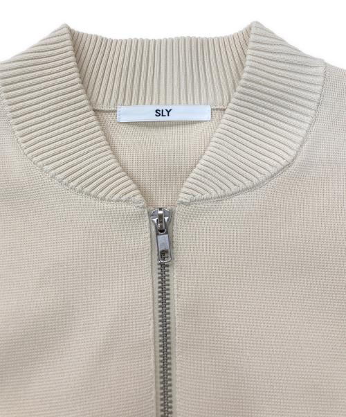 SLY（スライ）SLY (スライ) FINE TOUCH KNIT ブルゾン ベージュ サイズ:Sの古着・服飾アイテム