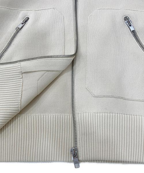 SLY（スライ）SLY (スライ) FINE TOUCH KNIT ブルゾン ベージュ サイズ:Sの古着・服飾アイテム