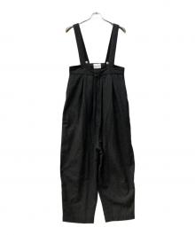 solamonat poche（ソラモナ ポッシェ）の古着「ウールサロペットパンツ」｜ブラック