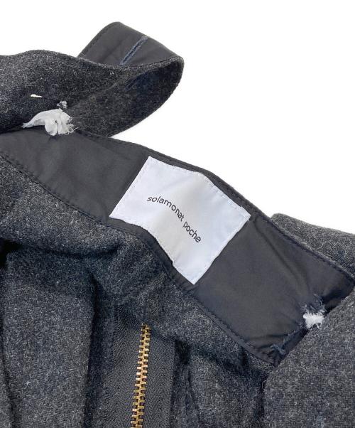 solamonat poche（ソラモナ ポッシェ）solamonat poche (ソラモナ ポッシェ) ウールサロペットパンツ ブラック サイズ:Fの古着・服飾アイテム