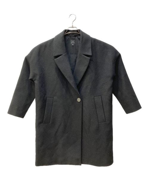 ARMANI EXCHANGE（アルマーニ エクスチェンジ）ARMANI EXCHANGE (アルマーニ エクスチェンジ) ヘリンボーンシングルコート ブラック サイズ:Ｓの古着・服飾アイテム