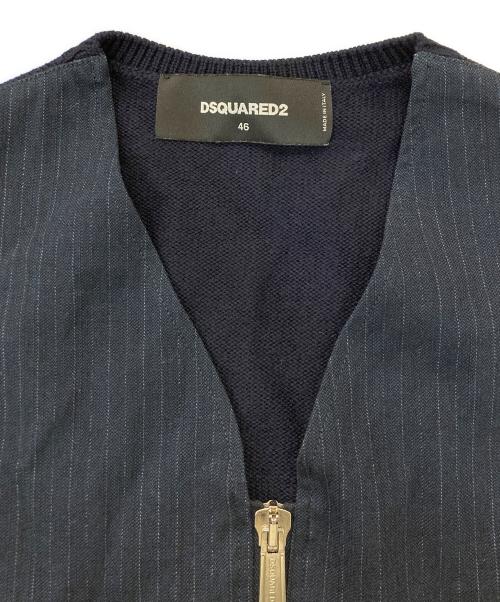 DSQUARED2（ディースクエアード）DSQUARED2 (ディースクエアード) 切替ベスト ネイビー サイズ:46の古着・服飾アイテム