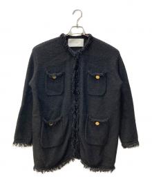 ADAWAS（アダワス）の古着「ニットツイード 4ポケットジャケット」｜ブラック