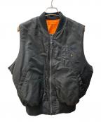 ALPHAアルファ）の古着「MA-1 ベスト」｜ブラック