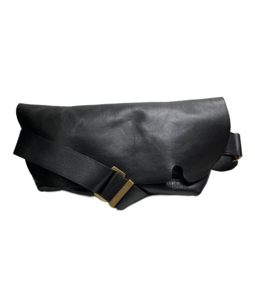 UNICO（ウニコ）unico (ウニコ) レザーメッセンジャーバッグ ブラック サイズ:FREEの古着・服飾アイテム