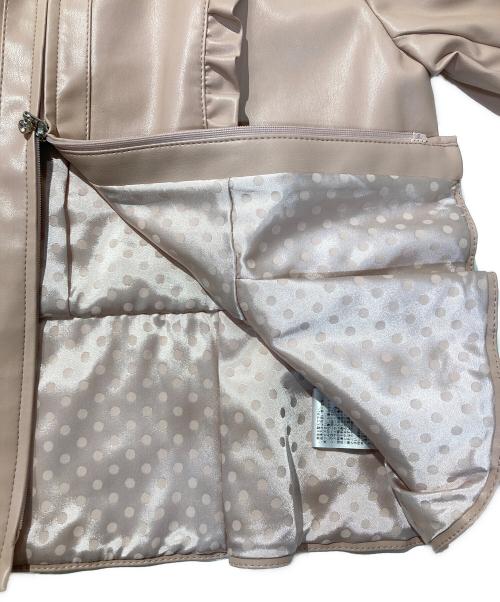 TO BE CHIC（トゥービーシック）TO BE CHIC (トゥービーシック) フリルフェイクレザージャケット ピンク サイズ:SIZE40の古着・服飾アイテム