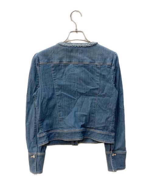 M'S GRACY（エムズグレイシー）M'S GRACY (エムズグレイシー) ノーカラーデニムジャケット インディゴ サイズ:Ⅿの古着・服飾アイテム