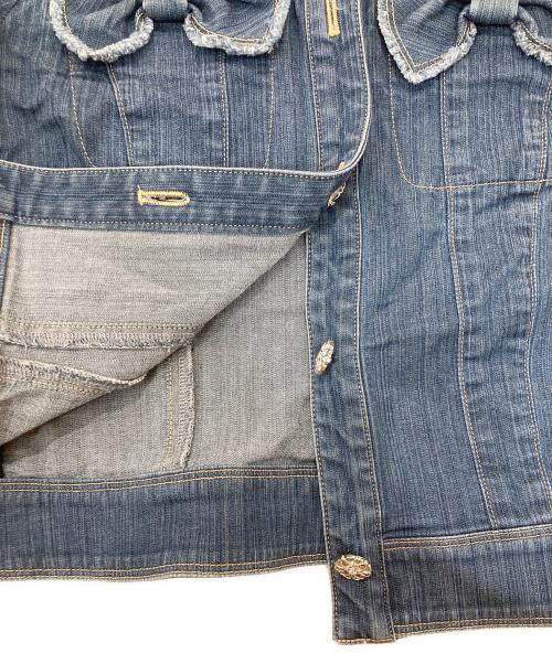 M'S GRACY（エムズグレイシー）M'S GRACY (エムズグレイシー) ノーカラーデニムジャケット インディゴ サイズ:Ⅿの古着・服飾アイテム