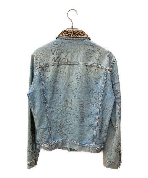 GUCCI（グッチ）GUCCI (グッチ) レオパード切替デニムジャケット スカイブルー サイズ:48の古着・服飾アイテム