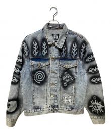 stussy×DRIES VAN NOTEN（ステューシー×ドリスヴァンノッテン）の古着「Hand Stencilled Denim Jacket」｜スカイブルー