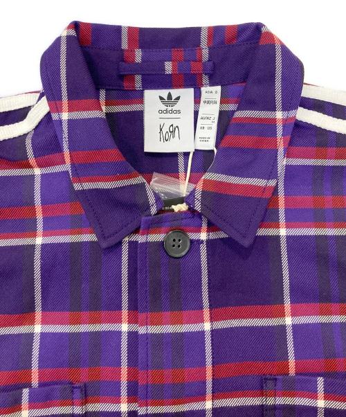 adidas（アディダス）adidas (アディダス) FLANNEL LS MULTCO パープル サイズ:M 未使用品の古着・服飾アイテム