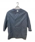 ORCIVALオーシバル）の古着「タイプライター ダイヤキルト ダブルボタン カラーレスコート」｜ネイビー