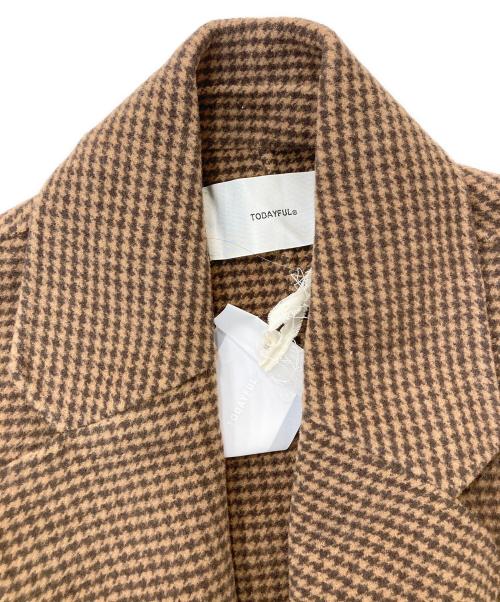 TODAYFUL（トゥデイフル）TODAYFUL (トゥデイフル) Over Check Coat オーバーチェックコート ブラウン サイズ:36の古着・服飾アイテム