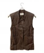 TODAYFULトゥデイフル）の古着「リネンオーバーベスト」｜ブラウン