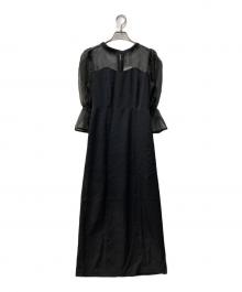 chico（チコ）の古着「配色シアーマーメイドタイトワンピース」｜ブラック