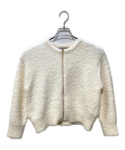 UNFILO（アンフィーロ）UNFILO (アンフィーロ) プードルニットZIPカーディガン アイボリー サイズ:Ｓの古着・服飾アイテム