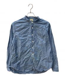 F.O.B FACTORY（エフオービー ファクトリー）の古着「セルヴィッチ シャンブレー バンドカラー シャツ」｜インディゴ