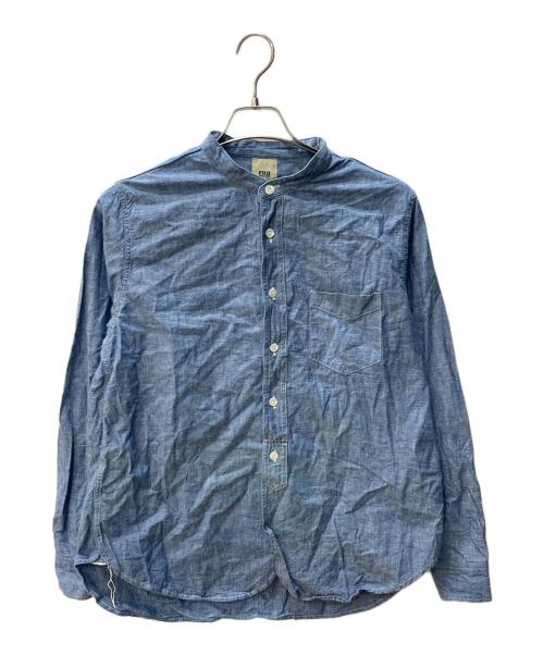 F.O.B FACTORY（エフオービー ファクトリー）F.O.B FACTORY (エフオービー ファクトリー) セルヴィッチ シャンブレー バンドカラー シャツ インディゴ サイズ:Ⅿの古着・服飾アイテム